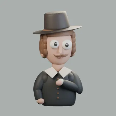 Portrait of a Man in a Tall Hat, reimagined in clay